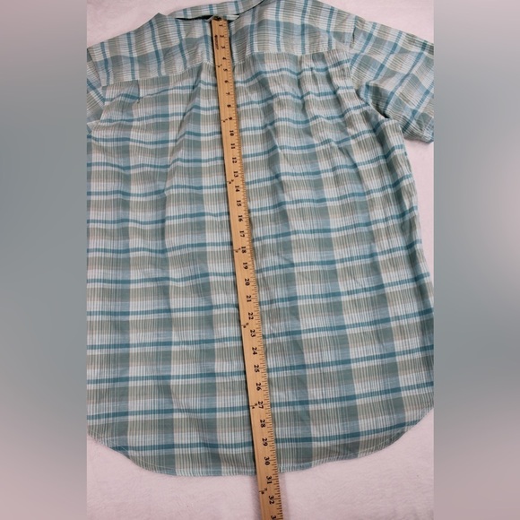 NWT Columbia Men L Leadville Ridge Short Sleeve Shirt II Regular Fit Blue Green - Picture 11 of 11